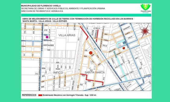 F. Varela - Tareas viales en Santa Marta, Villa Arias y Villa Esther